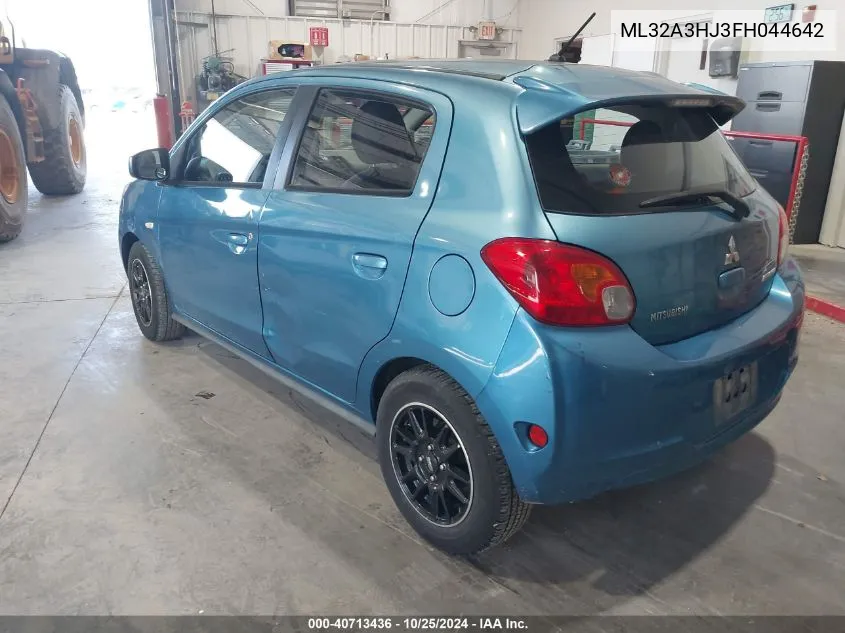 2015 Mitsubishi Mirage De VIN: ML32A3HJ3FH044642 Lot: 40713436