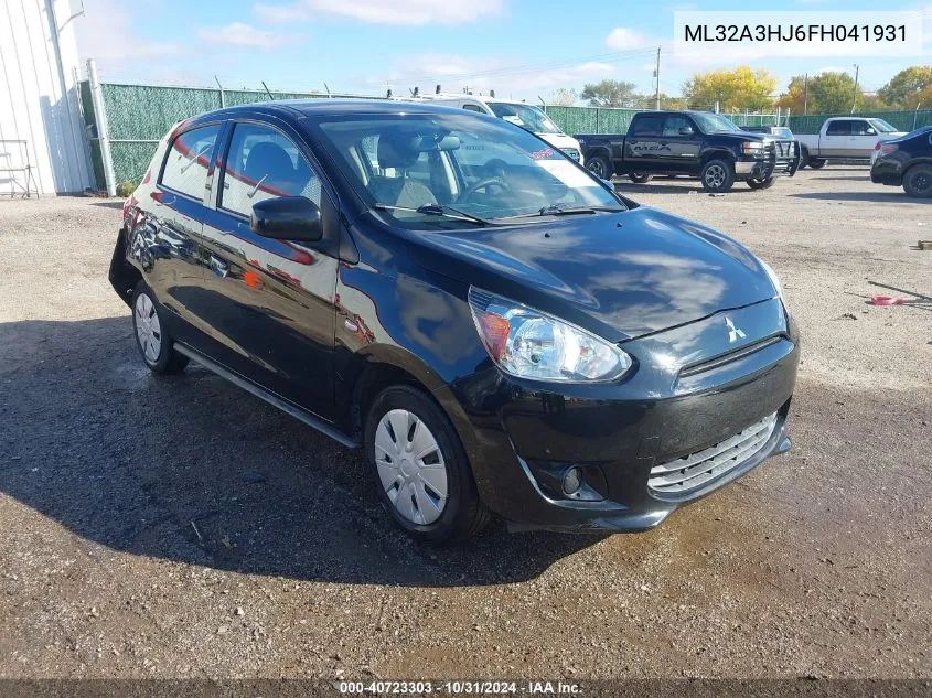 2015 Mitsubishi Mirage De/Rf VIN: ML32A3HJ6FH041931 Lot: 40723303