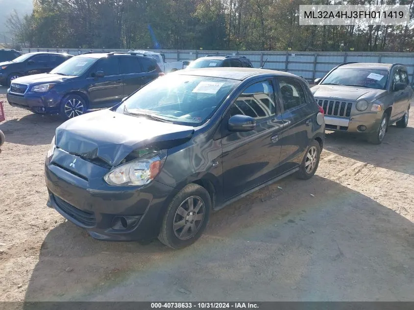 2015 Mitsubishi Mirage Es/Rf VIN: ML32A4HJ3FH011419 Lot: 40738633