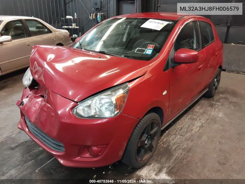 2015 Mitsubishi Mirage De/Rf VIN: ML32A3HJ8FH006579 Lot: 40753848