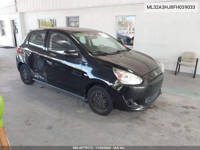 2015 Mitsubishi Mirage De/Rf VIN: ML32A3HJ8FH039033 Lot: 40779172