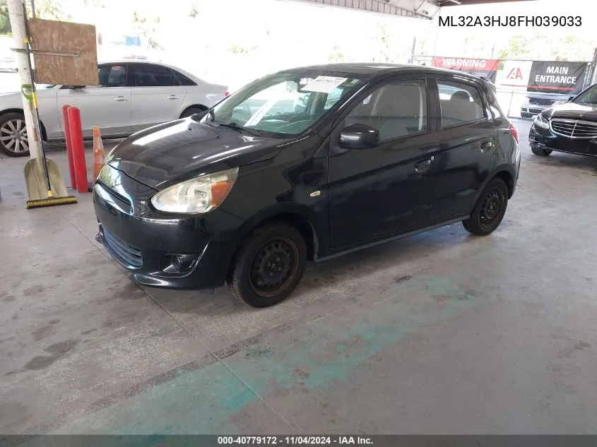 2015 Mitsubishi Mirage De/Rf VIN: ML32A3HJ8FH039033 Lot: 40779172