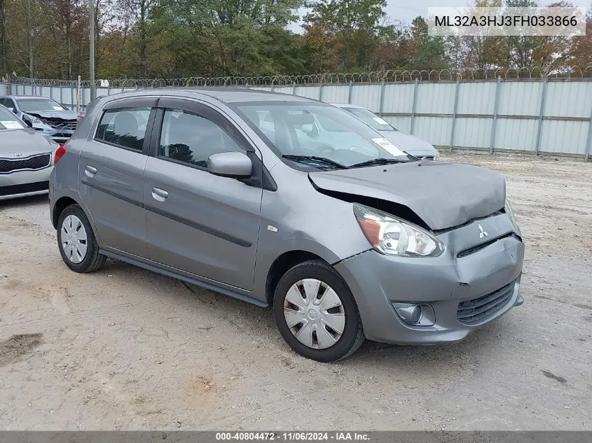 2015 Mitsubishi Mirage De VIN: ML32A3HJ3FH033866 Lot: 40804472