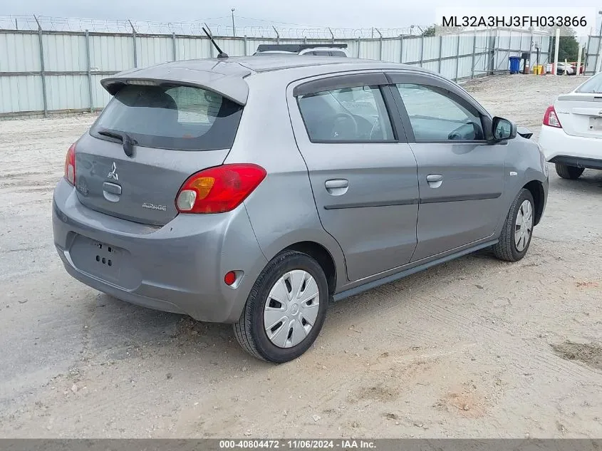 2015 Mitsubishi Mirage De VIN: ML32A3HJ3FH033866 Lot: 40804472