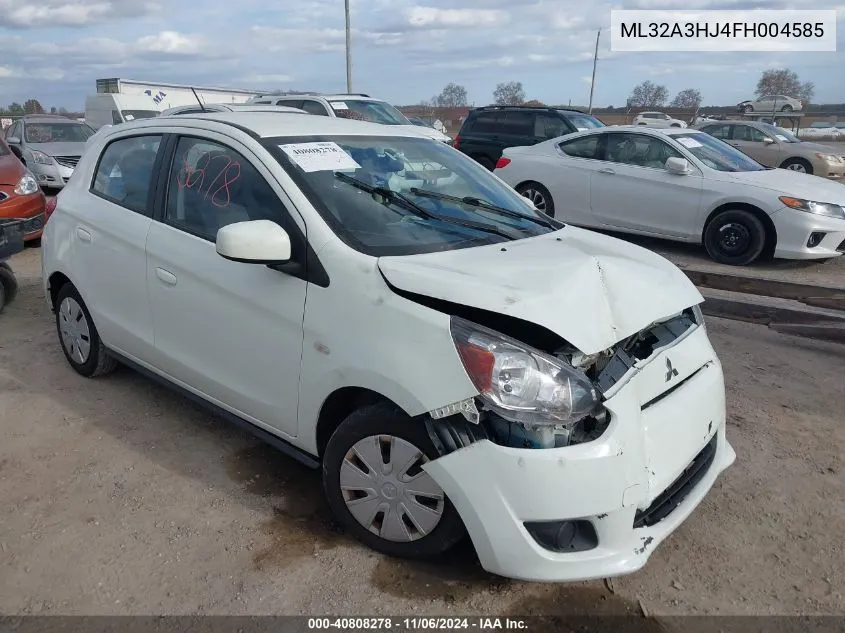 2015 Mitsubishi Mirage De/Rf VIN: ML32A3HJ4FH004585 Lot: 40808278