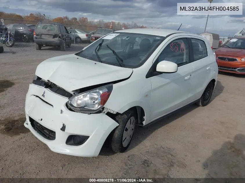 2015 Mitsubishi Mirage De/Rf VIN: ML32A3HJ4FH004585 Lot: 40808278