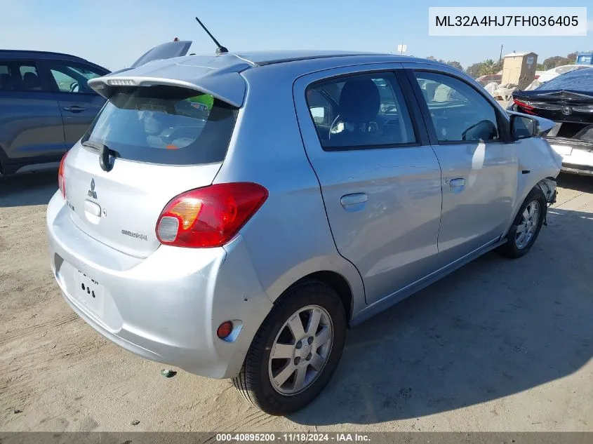 2015 Mitsubishi Mirage Es/Rf VIN: ML32A4HJ7FH036405 Lot: 40895200