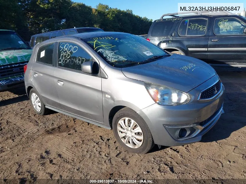 2017 Mitsubishi Mirage Es VIN: ML32A3HJ3HH006847 Lot: 39513837