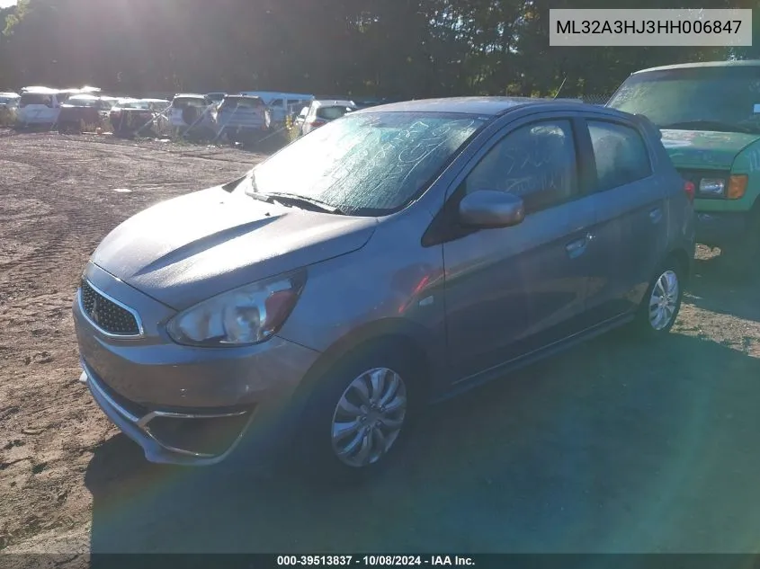 2017 Mitsubishi Mirage Es VIN: ML32A3HJ3HH006847 Lot: 39513837