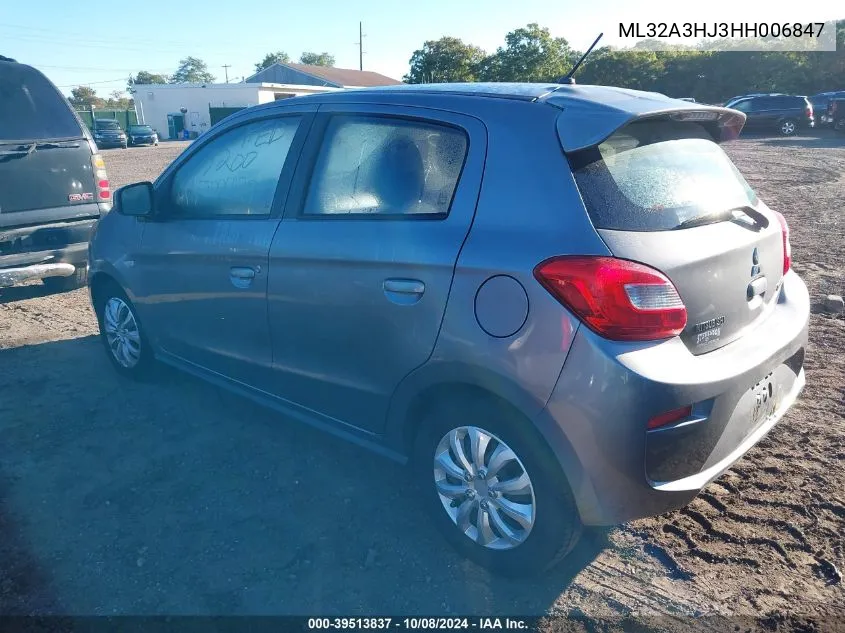 2017 Mitsubishi Mirage Es VIN: ML32A3HJ3HH006847 Lot: 39513837