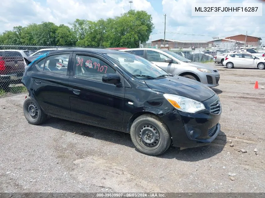 2017 Mitsubishi Mirage G4 Es VIN: ML32F3FJ0HHF16287 Lot: 39539907