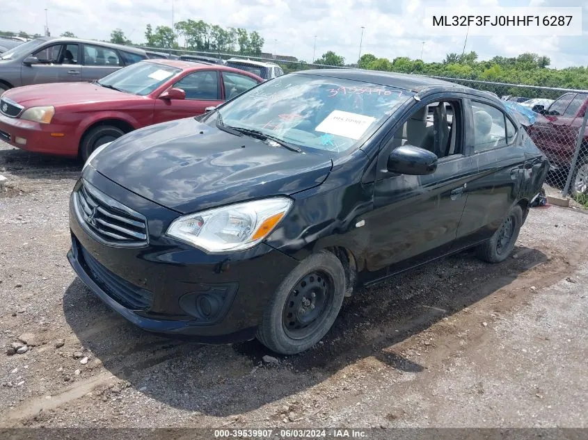 2017 Mitsubishi Mirage G4 Es VIN: ML32F3FJ0HHF16287 Lot: 39539907