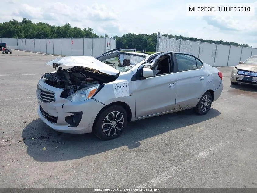 2017 Mitsubishi Mirage G4 Es VIN: ML32F3FJ1HHF05010 Lot: 39897245