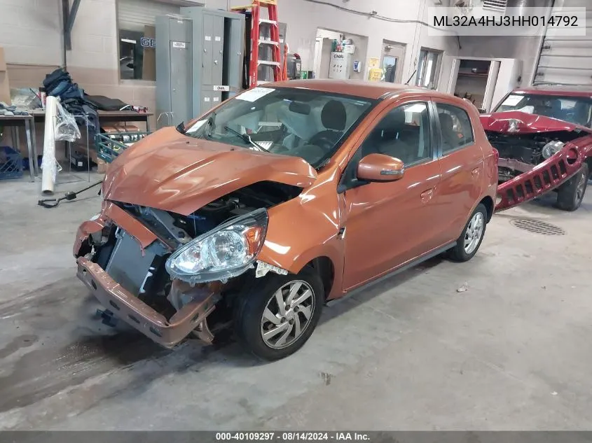 ML32A4HJ3HH014792 2017 Mitsubishi Mirage Se