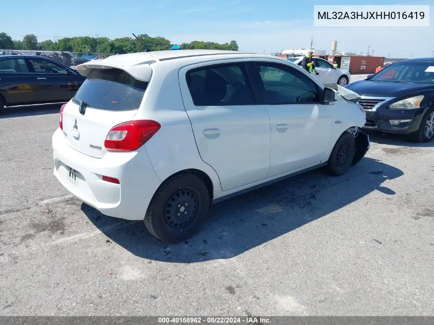 2017 Mitsubishi Mirage Es VIN: ML32A3HJXHH016419 Lot: 40158962