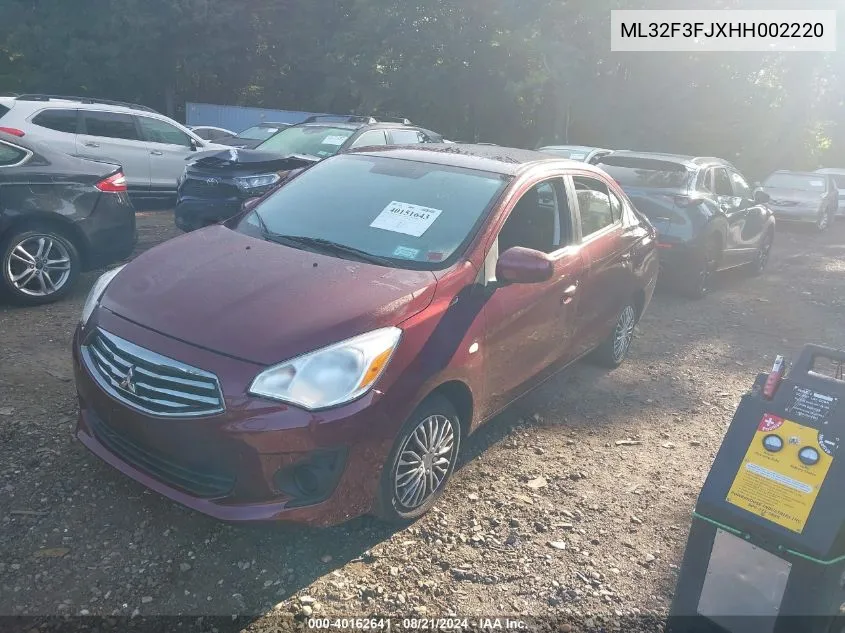 2017 Mitsubishi Mirage G4 Es VIN: ML32F3FJXHH002220 Lot: 40162641