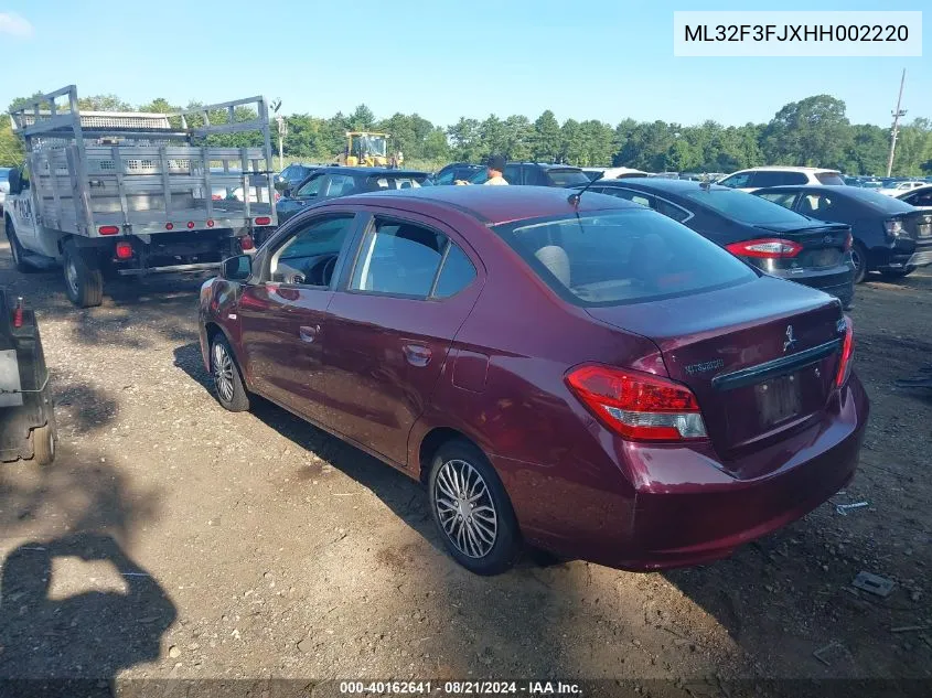 2017 Mitsubishi Mirage G4 Es VIN: ML32F3FJXHH002220 Lot: 40162641