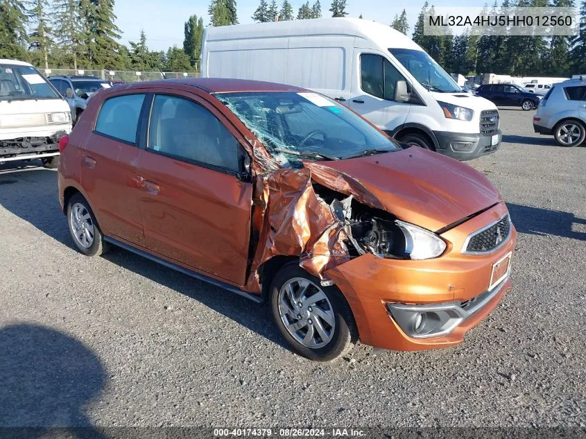 2017 Mitsubishi Mirage Se VIN: ML32A4HJ5HH012560 Lot: 40174379