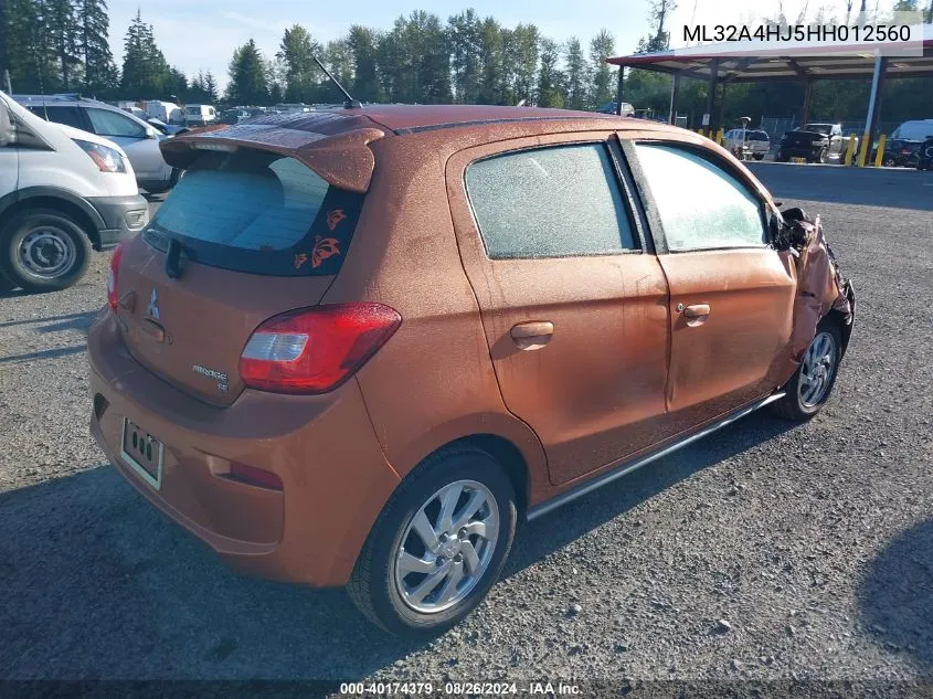 ML32A4HJ5HH012560 2017 Mitsubishi Mirage Se