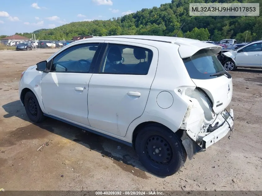 2017 Mitsubishi Mirage Es VIN: ML32A3HJ9HH017853 Lot: 40209392