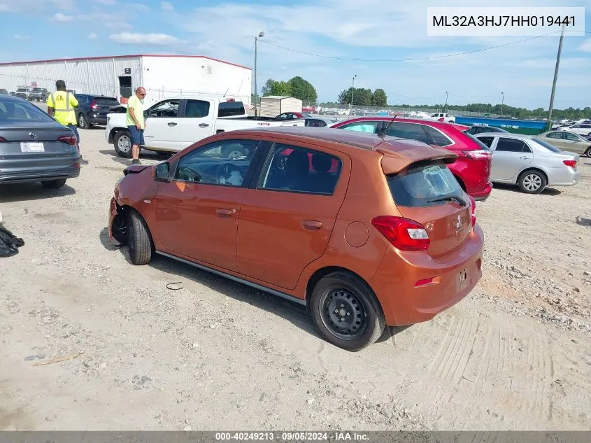 2017 Mitsubishi Mirage Es VIN: ML32A3HJ7HH019441 Lot: 40249213