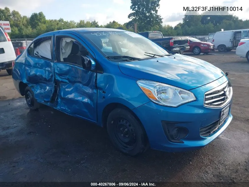 2017 Mitsubishi Mirage G4 Es VIN: ML32F3FJ1HHF10014 Lot: 40267806