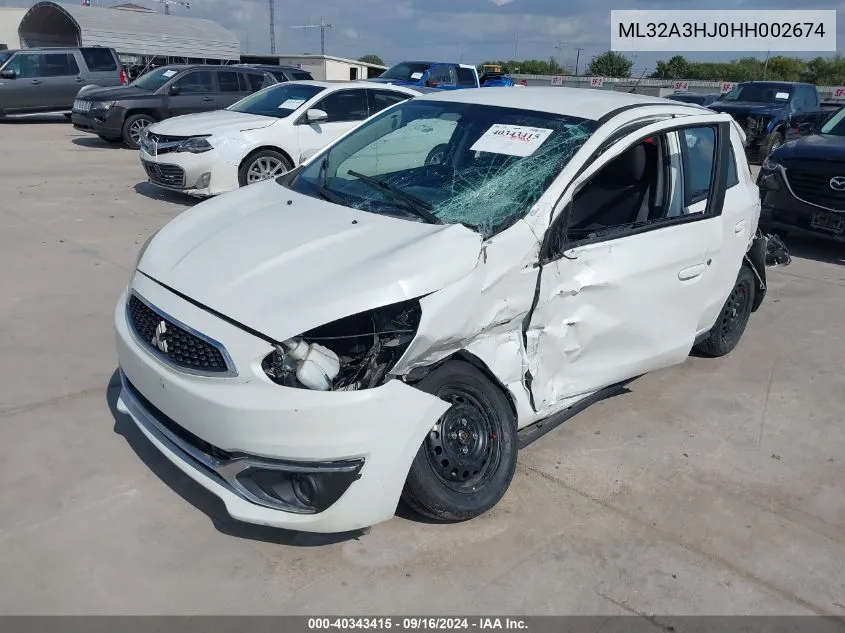 2017 Mitsubishi Mirage Es VIN: ML32A3HJ0HH002674 Lot: 40343415