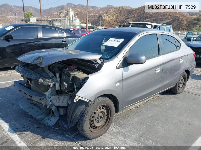 2017 Mitsubishi Mirage G4 Es VIN: ML32F3FJ3HHF17529 Lot: 40346708