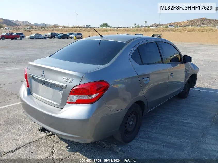 2017 Mitsubishi Mirage G4 Es VIN: ML32F3FJ3HHF17529 Lot: 40346708