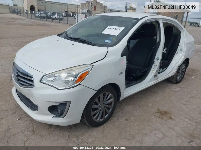 2017 Mitsubishi Mirage G4 Se VIN: ML32F4FJ2HHF08049 Lot: 40413328