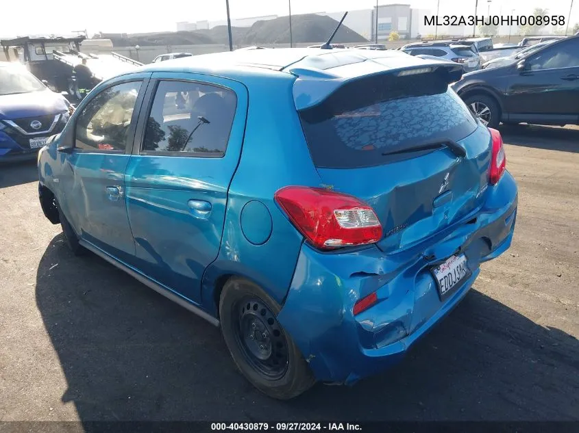 ML32A3HJ0HH008958 2017 Mitsubishi Mirage Es