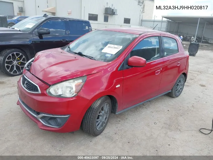 2017 Mitsubishi Mirage Es VIN: ML32A3HJ9HH020817 Lot: 40433097