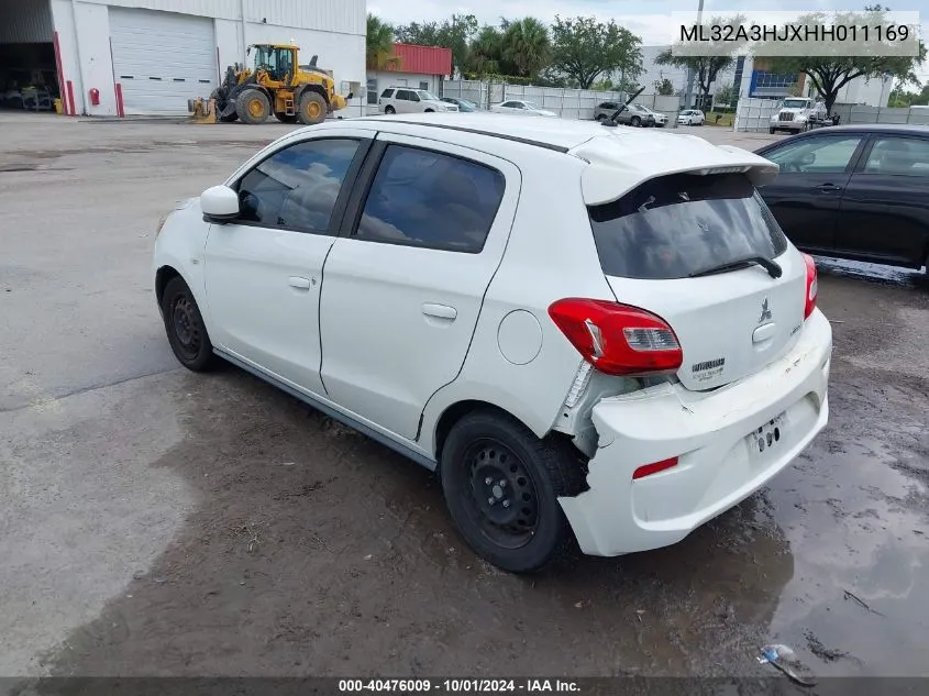 2017 Mitsubishi Mirage Es VIN: ML32A3HJXHH011169 Lot: 40476009