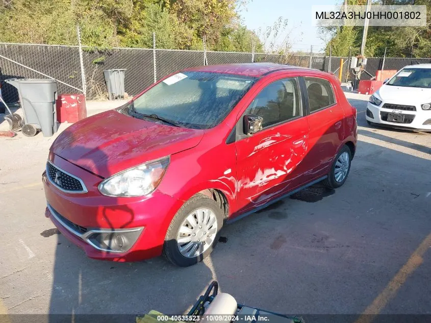 2017 Mitsubishi Mirage Es VIN: ML32A3HJ0HH001802 Lot: 40535523