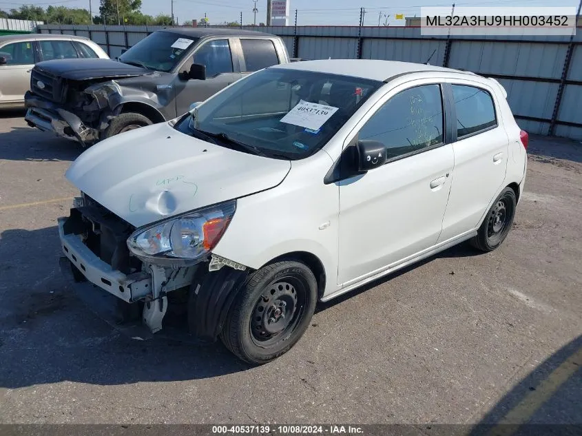 2017 Mitsubishi Mirage Es VIN: ML32A3HJ9HH003452 Lot: 40537139