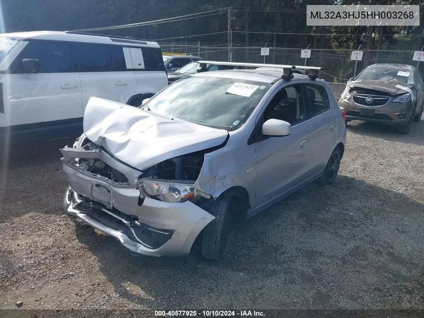 2017 Mitsubishi Mirage Es VIN: ML32A3HJ5HH003268 Lot: 40577925