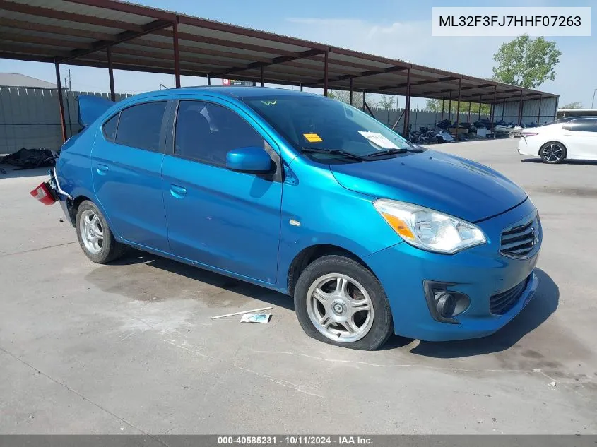 2017 Mitsubishi Mirage G4 Es VIN: ML32F3FJ7HHF07263 Lot: 40585231