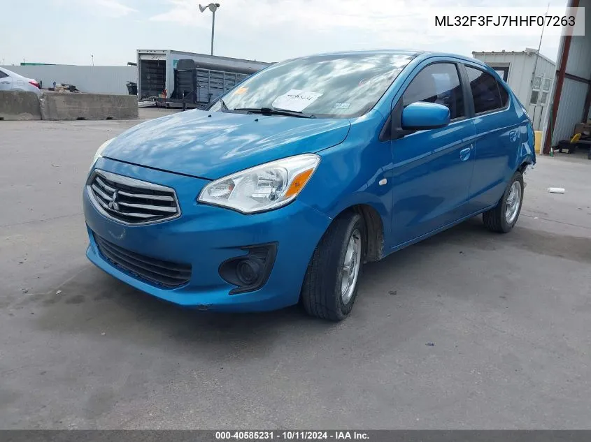 2017 Mitsubishi Mirage G4 Es VIN: ML32F3FJ7HHF07263 Lot: 40585231