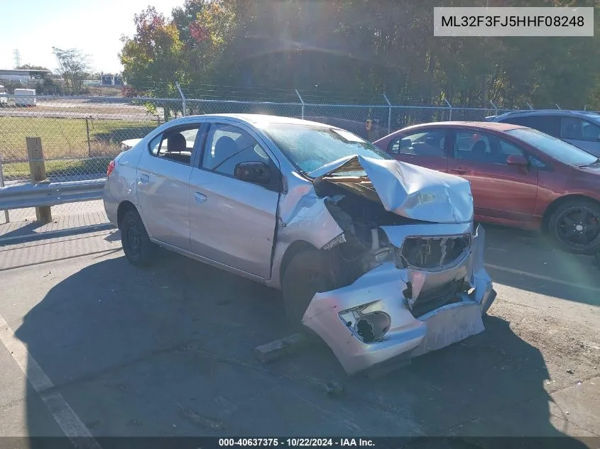 2017 Mitsubishi Mirage G4 Es VIN: ML32F3FJ5HHF08248 Lot: 40637375