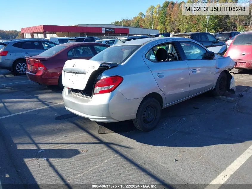 2017 Mitsubishi Mirage G4 Es VIN: ML32F3FJ5HHF08248 Lot: 40637375