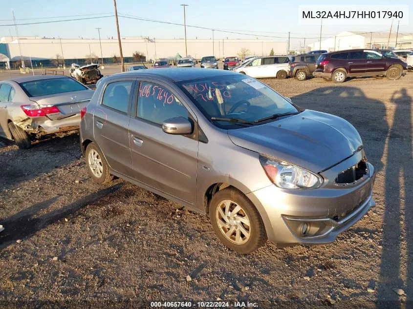 2017 Mitsubishi Mirage Se VIN: ML32A4HJ7HH017940 Lot: 40657640