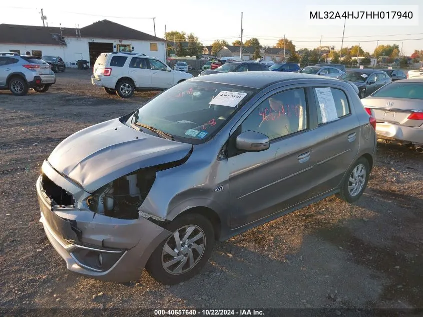 2017 Mitsubishi Mirage Se VIN: ML32A4HJ7HH017940 Lot: 40657640