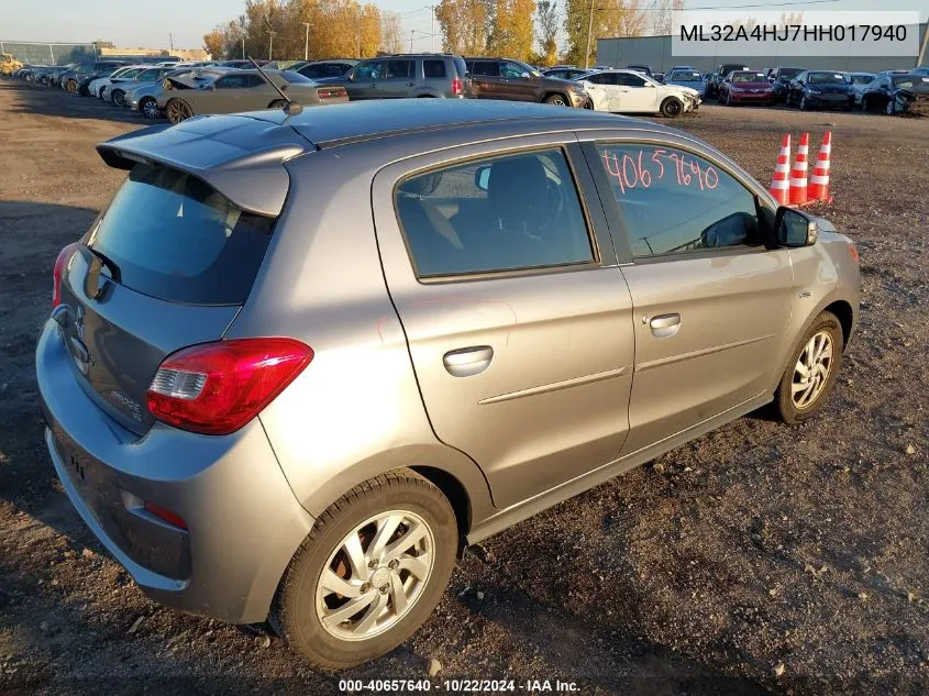 2017 Mitsubishi Mirage Se VIN: ML32A4HJ7HH017940 Lot: 40657640