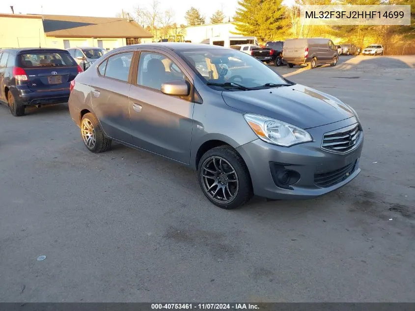 2017 Mitsubishi Mirage G4 Es VIN: ML32F3FJ2HHF14699 Lot: 40753461