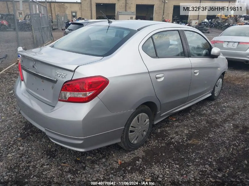 2017 Mitsubishi Mirage G4 Es VIN: ML32F3FJ6HHF19811 Lot: 40778642