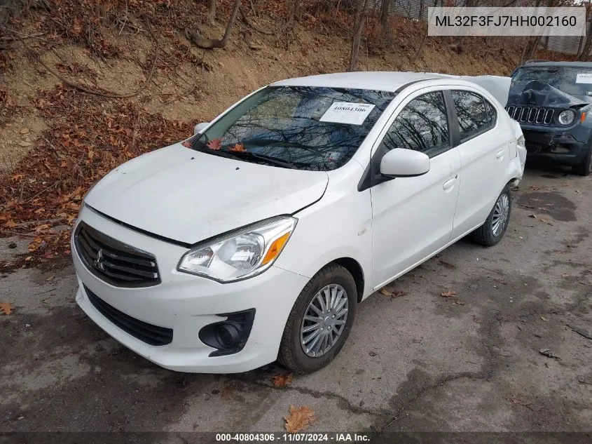 2017 Mitsubishi Mirage G4 Es VIN: ML32F3FJ7HH002160 Lot: 40804306