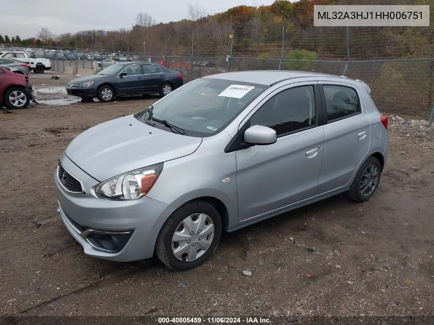 2017 Mitsubishi Mirage Es VIN: ML32A3HJ1HH006751 Lot: 40805459