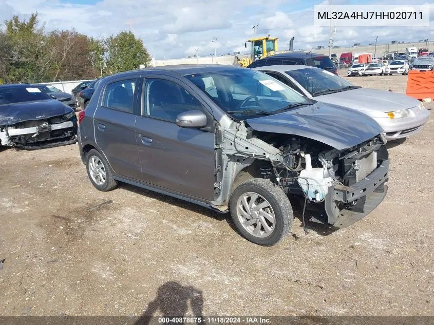 2017 Mitsubishi Mirage Se VIN: ML32A4HJ7HH020711 Lot: 40878675