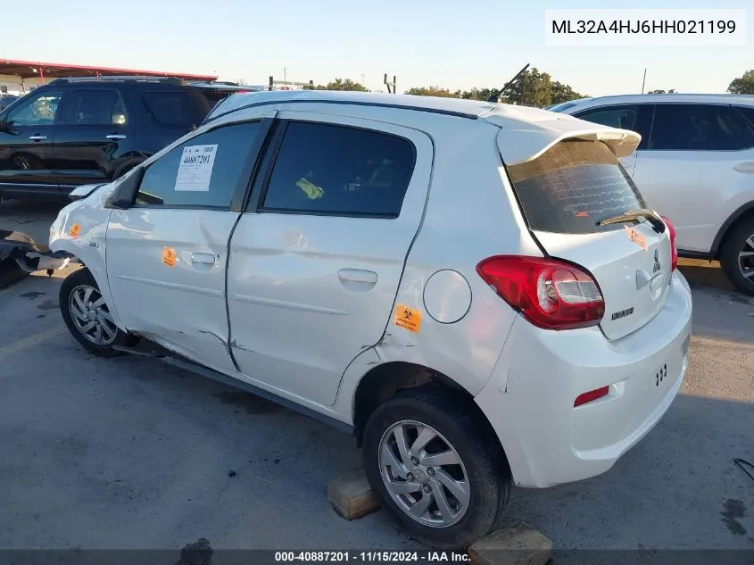 2017 Mitsubishi Mirage Se VIN: ML32A4HJ6HH021199 Lot: 40887201