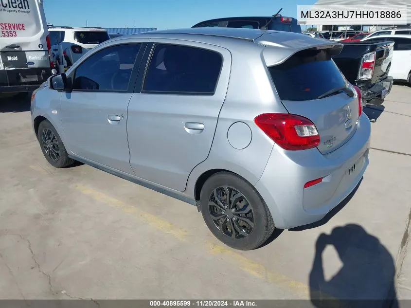 2017 Mitsubishi Mirage Es VIN: ML32A3HJ7HH018886 Lot: 40895599